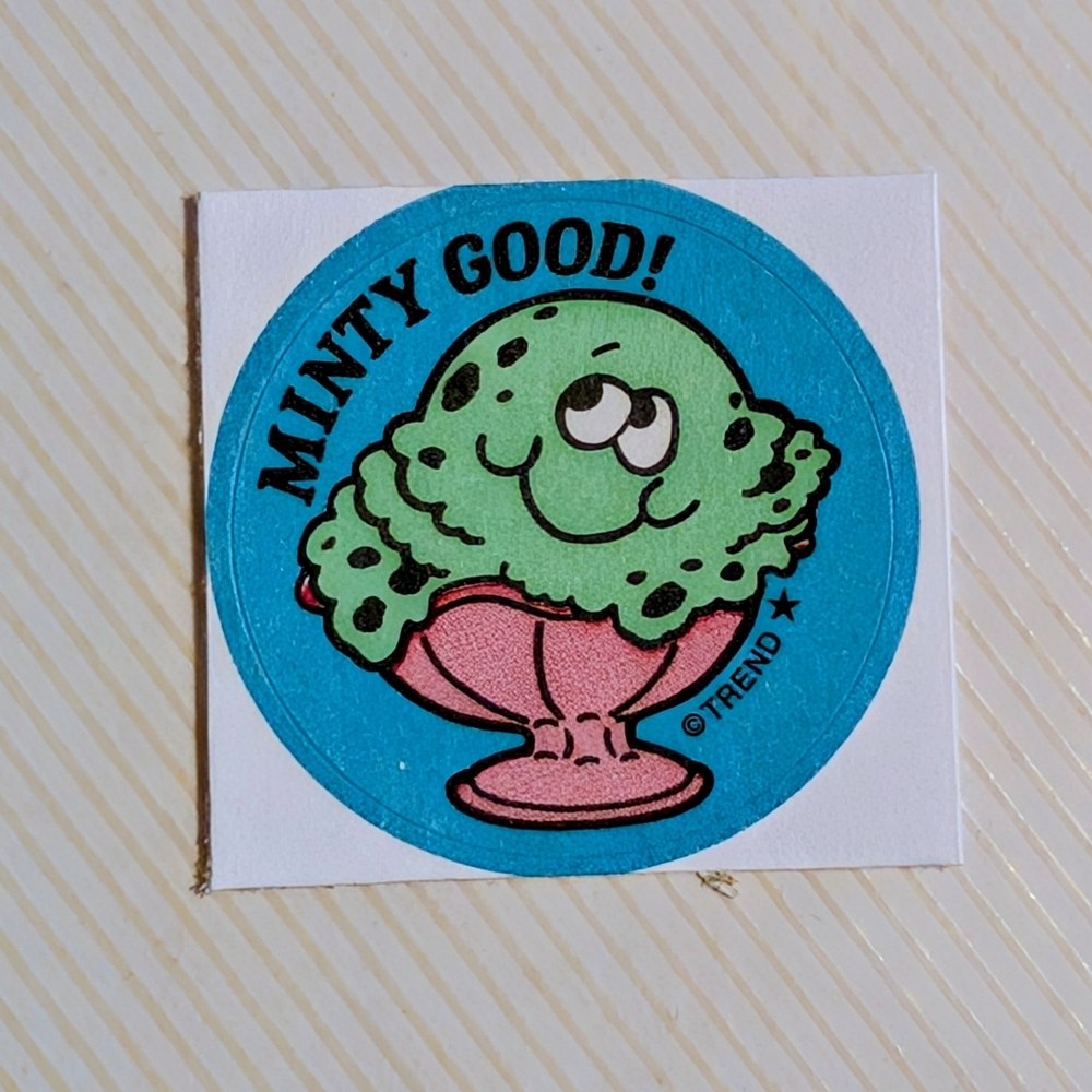 10/$25 Mint Ice Cream "Minty Good" Scratch & Sniff Retro Reward Sticker